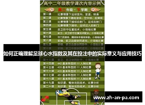 如何正确理解足球心水指数及其在投注中的实际意义与应用技巧